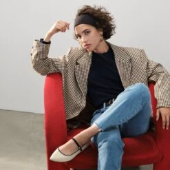 Rothy's The Point Mary Jane II - Sandstone -Rothy's Shoes Store 20240723 Fall 2024 Double Buckle PointMJ MJ Extravaganza 0248 PDP