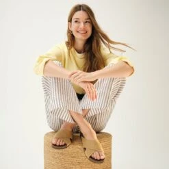 Rothy's The Weekend Slide - Golden Sun -Rothy's Shoes Store 20250123 Spring 2025 Weekend Slide Refresh Golden Sun 0050 PDP