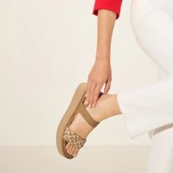 Rothy's The Lightweight Wedge Sandal - Beach Sand Woven -Rothy's Shoes Store 203 LightweightWedgeSandal BeachSandWoven OnFigure 6535 PDP 4f10c16c 408c 4383 bed9 a6c9cffb002a