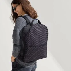 Rothy's The Backpack - Black Sand -Rothy's Shoes Store 208 Backpack BlackSand On Figure 1150