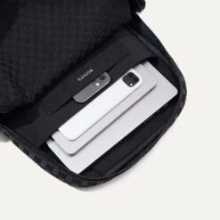 Rothy's The Backpack - Black Sand -Rothy's Shoes Store 208 Backpack BlackSand OverheadwithLaptop 7254