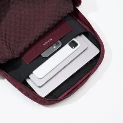 Rothy's The Backpack - Grenache -Rothy's Shoes Store 208 Backpack Grenache OverheadwithLaptop 7254