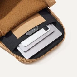 Rothy's The Backpack - Hazelnut -Rothy's Shoes Store 208 Backpack Hazelnut OverheadwithLaptop Backpack Hazelnut OverheadwithLaptop 0930