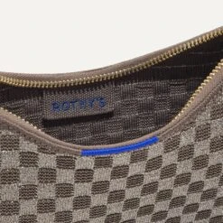 Rothy's The Mini Shoulder Bag - Light Pewter -Rothy's Shoes Store 209 BaguetteBag LightPewter Inside 3833