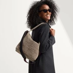 Rothy's The Mini Zip Bucket - Cacao Herringbone 9 Rothy's The Mini Zip Bucket - Cacao Herringbone -Rothy's Shoes Store 212 PointMaryJane Bronze On Figure 1476