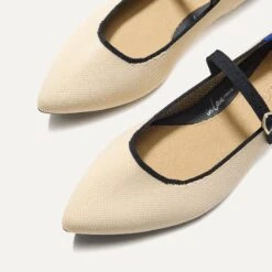 Rothy's The Point Mary Jane II - Sandstone -Rothy's Shoes Store 212 PointMaryJane Sandstone ToeDetail 3565