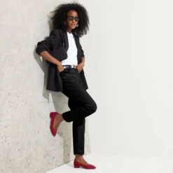 Rothy's The High Point - Autumn Red -Rothy's Shoes Store 214 HighPoint AutumnRed On Figure 0776 1