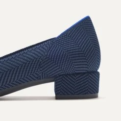 Rothy's The High Point - Navy Herringbone -Rothy's Shoes Store 214 HighPoint NavyHerringbone ToeDetail V2 3312