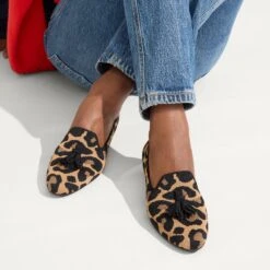 Rothy's The Almond Tassel Loafer - Amber Cat -Rothy's Shoes Store 215 AlmondTasselLoafer AmberCat On Figure 0250