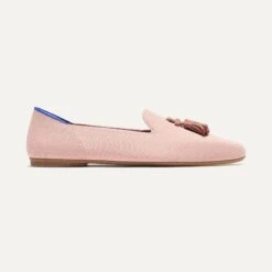 Rothy's The Almond Tassel Loafer - Maple Pink -Rothy's Shoes Store 215 AlmondTasselLoafer MaplePink Side 5768