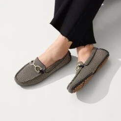 Rothy's The Double Bit Driver - Classic Micro Check -Rothy's Shoes Store 222 DoubleBitDriver ClassicMicroCheck On Figure 1080