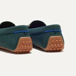 Rothy's The Double Bit Driver - Dark Evergreen -Rothy's Shoes Store 222 DoubleBitDriver DarkEvergreen HeelDetail 4147