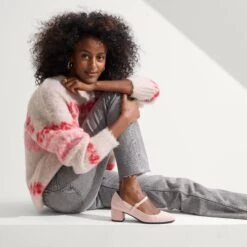 Rothy's The Mary Jane Heel - Ballerina -Rothy's Shoes Store 223 MaryJaneHeel Ballerina On Figure v9331