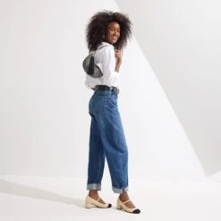 Rothy's The Mary Jane Heel - Cream Captoe -Rothy's Shoes Store 223 MaryJaneHeel CreamCaptoe On Figure v10405