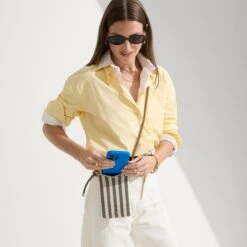 Rothy's The Phone Crossbody - Cabana Stripe -Rothy's Shoes Store 230 PhoneCrossbody CabanaStripe OnFigure 0223