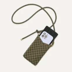 Rothy's The Phone Crossbody - Canopy -Rothy's Shoes Store 230 PhoneCrossbody Canopy Frontopenwithphone 7889