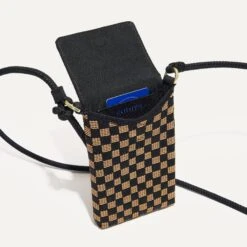 Rothy's The Phone Crossbody - Midnight Song -Rothy's Shoes Store 230 PhoneCrossbody MidnightSong Frontopenwithphone 6788