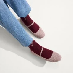 Rothy's The Max Square Mary Jane - Dusty Lilac Basketweave -Rothy's Shoes Store 232 MaxSquareMaryJane DustyLilacBasketweave On Figure 0102