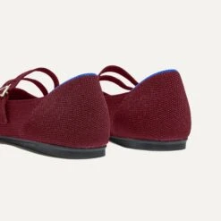 Rothy's The Double Buckle Mary Jane - Cabernet -Rothy's Shoes Store 233 DoubleBuckleMaryJane Cabernet HeelDetail 0752