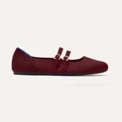 Rothy's The Double Buckle Mary Jane - Cabernet -Rothy's Shoes Store 233 DoubleBuckleMaryJane Cabernet Side 0674
