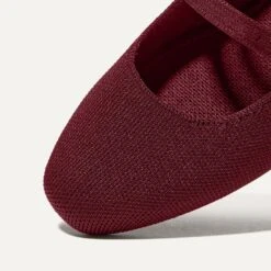 Rothy's The Double Buckle Mary Jane - Cabernet -Rothy's Shoes Store 233 DoubleBuckleMaryJane Cabernet ToeDetail 0702