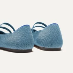 Rothy's The Double Buckle Mary Jane - Sky -Rothy's Shoes Store 233 DoubleBuckleMaryJane Sky Heel 5786