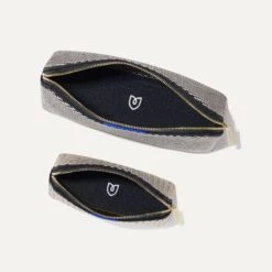 Rothy's The Vanity Set - Black And White Micro Check -Rothy's Shoes Store 237 VanitySet Black WhiteMicrocheck OverheadOpen 6993