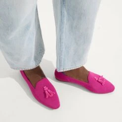 Rothy's The Almond Tassel Loafer - Pink Bramble -Rothy's Shoes Store 251 AlmondTasselLoafer PinkBramble On Figure 1433