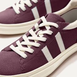 Rothy's The Women's RS02 Sneaker - Burgundy Blitz -Rothy's Shoes Store 253 RS02Sneaker BurgundyBlitz Toedetail Macro 3786 42cca201 4dc5 4760 9842 3e0db0504e55