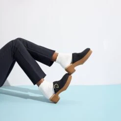 Rothy's The Classic Clog - Black -Rothy's Shoes Store 254 ClassicClog BlackSand On Figure 0572