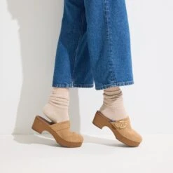 Rothy's The Classic Clog - Butternut -Rothy's Shoes Store 254 ClassicClog Butternut On Figure 0528