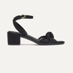 Rothy's The Knot Sandal - Black -Rothy's Shoes Store 256 KnotSandal Black Side 1121