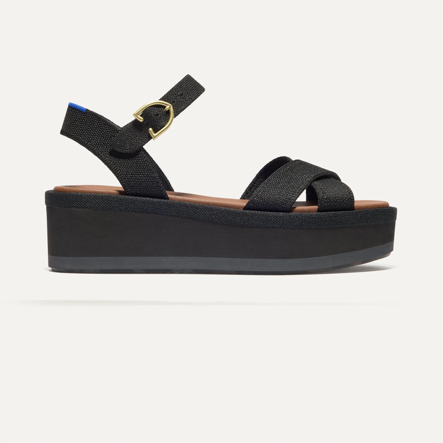 Rothy's The Criss–Cross Lightweight Wedge Sandal - Black 4 Rothy's The Criss–Cross Lightweight Wedge Sandal - Black - Image 4