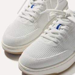 Rothy's The Court Sneaker - Bright White -Rothy's Shoes Store 261 CourtSneaker BrightWhite Toedetail Macro 1121