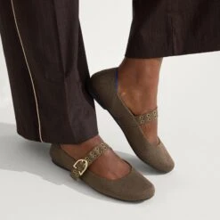 Rothy's The Ballet Mary Jane - Safari -Rothy's Shoes Store 266 BalletMaryJane Safari On Figure 0423