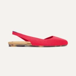 Rothy's The Almond Slingback - Lollipop Red -Rothy's Shoes Store 268 AlmondSlingback LollipopRed Side 3667
