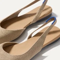 Rothy's The Almond Slingback - Prosecco -Rothy's Shoes Store 268 AlmondSlingback Prosecco Toedetail Macro 3307