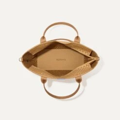 Rothy's The Zip Travel Tote - Hazelnut -Rothy's Shoes Store 277 ZipAroundTote Hazelnut Overhead 5446