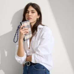 Rothy's The Wallet Wristlet - Spring Plaid -Rothy's Shoes Store 286 WalletWristlet SpringPlaid On Figure 2038