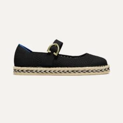 Rothy's The Espadrille Mary Jane - Black -Rothy's Shoes Store 290 EspadrilleMJ Black Side 6550