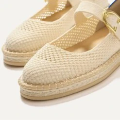 Rothy's The Espadrille Mary Jane - Jasmine -Rothy's Shoes Store 290 EspadrilleMJ Jasmine Toedetail Macro 4444