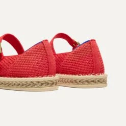 Rothy's The Espadrille Mary Jane - Red Hot -Rothy's Shoes Store 290 EspadrilleMJ RedHot Heel 5411