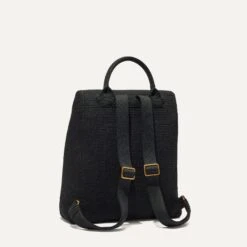 Rothy's The Cinch Backpack - Black -Rothy's Shoes Store 301 CinchBackpack BlackSand Strap45Degree 6609