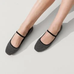 Rothy's The Max Square Mary Jane - Star Studded -Rothy's Shoes Store 434 Almond Loafer Dusk Tweed On Figure 1238