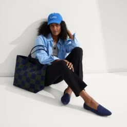 Rothy's The Almond Loafer - Deep Navy -Rothy's Shoes Store 65 LightweightTote CheckerBlue On Figure 10555 1a13ea74 c5b1 479f b1a3 81f59d7ff6c1