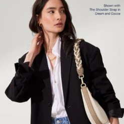 Rothy's The Crescent Bag - Celestine -Rothy's Shoes Store CrescentBag Celestine ShoulderStrap CreamCocoa wdzvS6qZMP