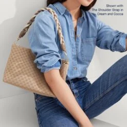 Rothy's The Daily Crossbody - Knot Brown -Rothy's Shoes Store DailyCrossbodyBag KnotBrown ShoulderStrap CreamCocoa